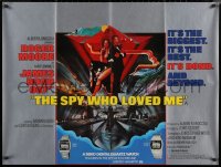 6s0625 SPY WHO LOVED ME British quad 1977 Bob Peak art of Roger Moore as James Bond & Barbara Bach!