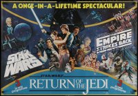 6s0627 STAR WARS TRILOGY British quad 1983 Empire Strikes Back, Return of the Jedi!