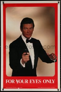 6s0257 FOR YOUR EYES ONLY 27x41 commercial poster 1981 waist-high c/u of Roger Moore as James Bond!