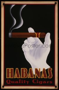 6s0281 STEVE FORNEY 18x28 commercial poster 2001 Habanas, art of smoking cigar!