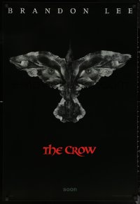 6s0979 CROW teaser 1sh 1994 Brandon Lee's final movie, cool eyes in bird artwork!