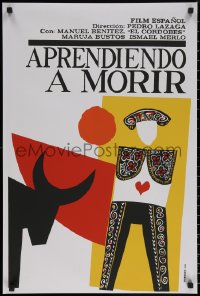 6s0680 APRENDIENDO A MORIR Cuban R1990s Pedro Lazaga, El Cordobes, cool Reboiro bullfighting art!