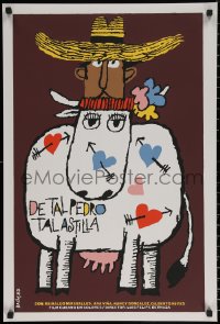 6s0685 DE TAL PEDRO TAL ASTILLA Cuban 1985 wacky art of man & cow by Eduardo Munoz Bachs!