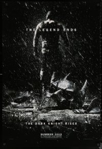 6s0988 DARK KNIGHT RISES teaser DS 1sh 2012 Tom Hardy as Bane, cool image of broken mask in the rain!