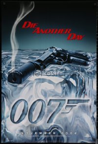 6s0999 DIE ANOTHER DAY teaser 1sh 2002 Pierce Brosnan as James Bond, cool image of gun melting ice!