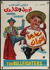 6s0805 BULLFIGHTERS Egyptian poster R1970s wacky artwork of matador Stan Laurel & Oliver Hardy!