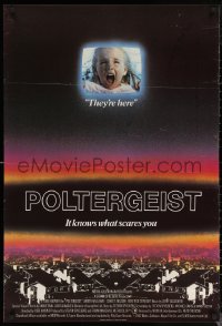 6s0602 POLTERGEIST English 1sh 1982 Tobe Hooper, classic, they're here, Heather O'Rourke by TV!