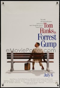 6s1025 FORREST GUMP int'l advance DS 1sh 1994 Tom Hanks sits on bench, Robert Zemeckis classic!