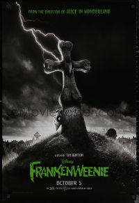 6s1026 FRANKENWEENIE teaser DS 1sh 2012 Tim Burton, horror image of wacky graveyard!
