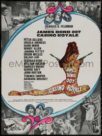 6s0526 CASINO ROYALE French 23x31 1967 James Bond spy spoof, sexy psychedelic Georges Kerfyser art!
