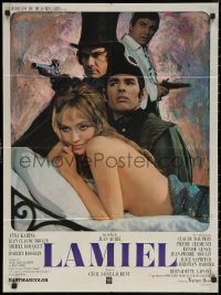 6s0539 LAMIEL French 24x32 1967 different image of sexy Anna Karina, Jean-Claude Brialy!
