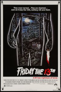 6s1027 FRIDAY THE 13th 1sh R1980s great Alex Ebel art, slasher classic, 24 hours of terror!