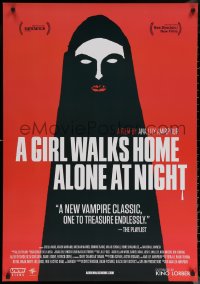 6s1031 GIRL WALKS HOME ALONE AT NIGHT 27x39 1sh 2014 completely different creepy vampire horror art!