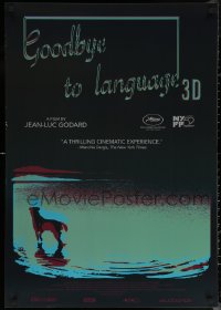 6s1040 GOODBYE TO LANGUAGE 27x39 1sh 2014 Jean-Luc Godard's Adieu au language, art of dog & lake!