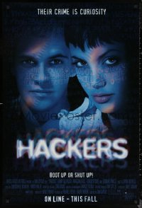 6s1048 HACKERS advance DS 1sh 1995 Jonny Lee Miller, young sexy Angelina Jolie, sci-fi!