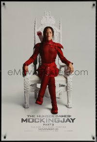 6s1068 HUNGER GAMES: MOCKINGJAY - PART 2 teaser DS 1sh 2015 image of Jennifer Lawrence in red outfit!