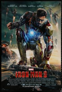 6s1083 IRON MAN 3 int'l advance DS 1sh 2013 cool image of Robert Downey Jr in title role by ocean!