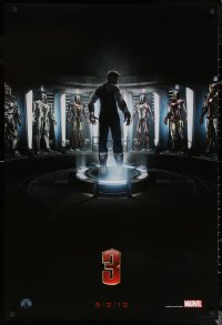 6s1084 IRON MAN 3 teaser DS 1sh 2013 cool image of Robert Downey Jr & many suits!