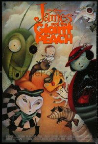 6s1088 JAMES & THE GIANT PEACH DS 1sh 1996 Walt Disney stop-motion fantasy cartoon, cool artwork!