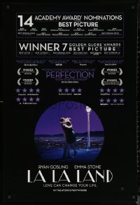 6s1114 LA LA LAND teaser DS 1sh 2016 Ryan Gosling, Emma Stone, Academy Awards/Golden Globe style!
