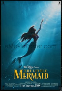 6s1120 LITTLE MERMAID advance DS 1sh R1998 Ariel & cast, Disney underwater cartoon!