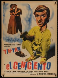 6s0416 EL CENICIENTO Mexican poster 1952 different Josep Renau artwork of German Valdes as Tin-Tan!