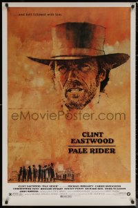 6s1169 PALE RIDER 1sh 1985 close-up artwork of cowboy Clint Eastwood by C. Michael Dudash!