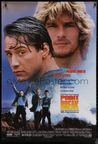 6s1179 POINT BREAK DS 1sh 1991 Keanu Reeves, Patrick Swayze and gang in masks, robbery & surfing!