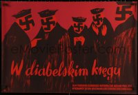 6s0472 DER TEUFELSKREIS Polish 23x34 1956 Anna Huskowska artwork of Nazis!