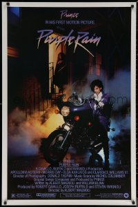 6s1186 PURPLE RAIN 1sh 1984 great image of Prince riding motorcycle, in his first motion picture!