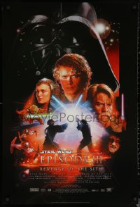 6s1198 REVENGE OF THE SITH style B DS 1sh 2005 Star Wars Episode III, cool art by Drew Struzan!