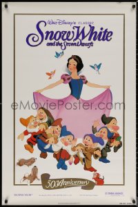 6s1218 SNOW WHITE & THE SEVEN DWARFS 1sh R1987 Walt Disney cartoon fantasy classic!