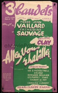 6s0220 ALLEZ VOUS RHABILLER 14x24 French stage poster 1950s Jacques Faizant play, Go Get Dressed!