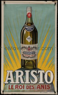 6s0173 ARISTO 24x40 French advertising poster 1930s great art of a bottle of the King of Anise!
