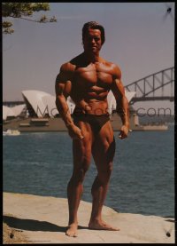 6s0295 ARNOLD SCHWARZENEGGER 19x27 special poster 1985 near Sydney Opera House, pose facing camera!