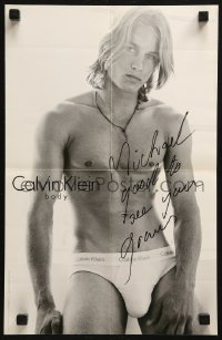 6s0193 TRAVIS FIMMEL signed 11x17 advertising poster 2001 by the star, wearing Calvin Klein undies!