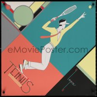 6s0131 CHARLES LEPAS 26x26 French art print 1990 colorful modern tennis art by the artist!