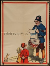 6s0313 CLERICE FRERES 24x31 French special poster 1910s art by the art group of man w/ drum & kids!