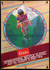 6s0316 COORS INTERNATIONAL BICYCLE CLASSIC 20x28 special poster 1980 Charles White art of cyclist!
