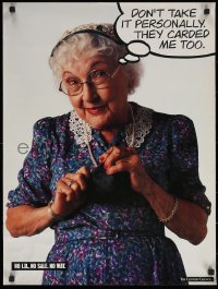 6s0322 DON'T TAKE IT PERSONALLY 21x28 special poster 1990s they carded her too, wacky image!