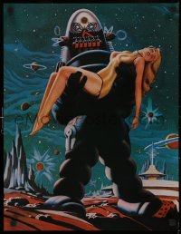 6s0329 FORBIDDEN PLANET 2-sided 17x22 special poster 1970s Robby the Robot carrying sexy Anne Francis