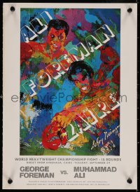 6s0331 LEROY NEIMAN ALI 12x16 special poster 1980s Heavyweight Boxing, George Foreman, Muhammad Ali
