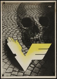 6s0332 GERMAN TRAFFIC SAFETY 17x23 German special poster 1947 Publications Control Branch, skull!