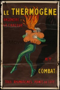 6s0171 LE THERMOGENE 31x47 French advertising poster 1930s Cappiello art of fire breathing devil!