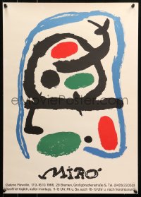 6s0063 MIRO 17x24 German museum/art exhibition 1966 wild colorful art by the artist!