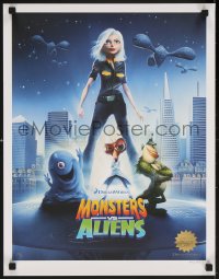 6s0114 MONSTERS VS ALIENS #614/1675 foil 18x23 art print 2009 DreamWorks CGI cartoon!