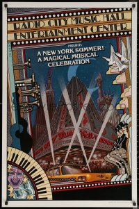 6s0235 NEW YORK SUMMER 25x38 stage poster 1979 wonderful Byrd art of Radio City Music Hall!