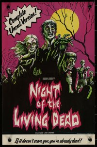 6s0365 NIGHT OF THE LIVING DEAD 11x17 special poster R1978 George Romero zombie classic, New Line!