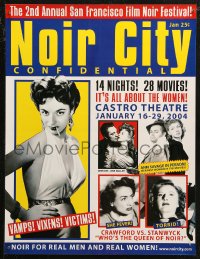 6s0074 NOIR CITY CONFIDENTIAL 18x24 film festival poster 2004 Crawford vs. Stanwyck, vamps & victims!