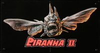 6s0368 PIRANHA PART TWO: THE SPAWNING 10x20 special poster 1982 wild art of flying killer fish attacking!